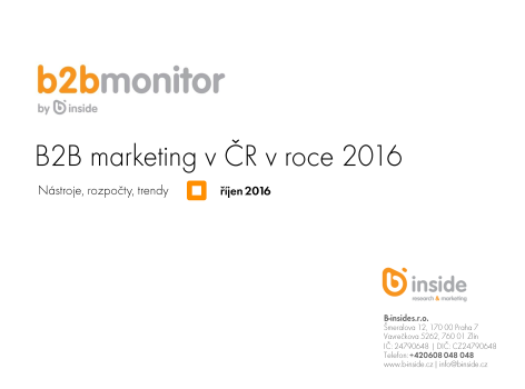 B2B marketing v ČR v roce 2016