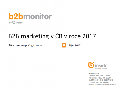 B2B marketing v ČR v roce 2017